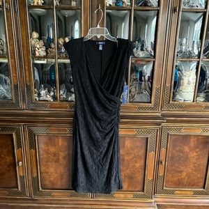 Chaps Black Lace Overlay dress size 6 nwt.